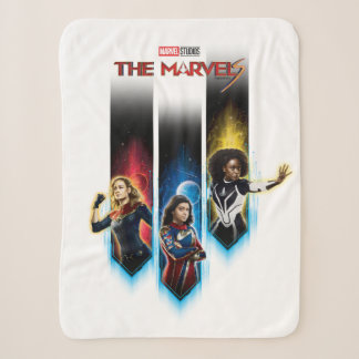 The Marvels Character Panels Graphic Sherpa Blanket