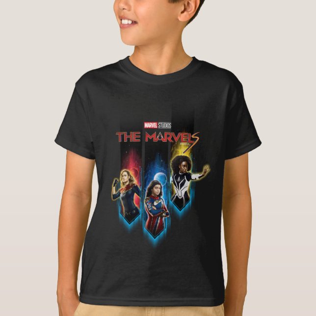 The Marvels Character Panels Graphic T-Shirt (Front)