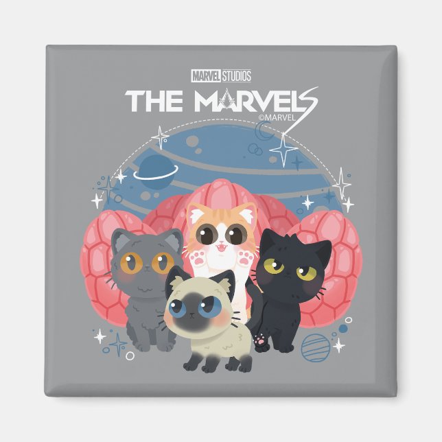 The Marvels Flerkittens Illustration Magnet (Front)