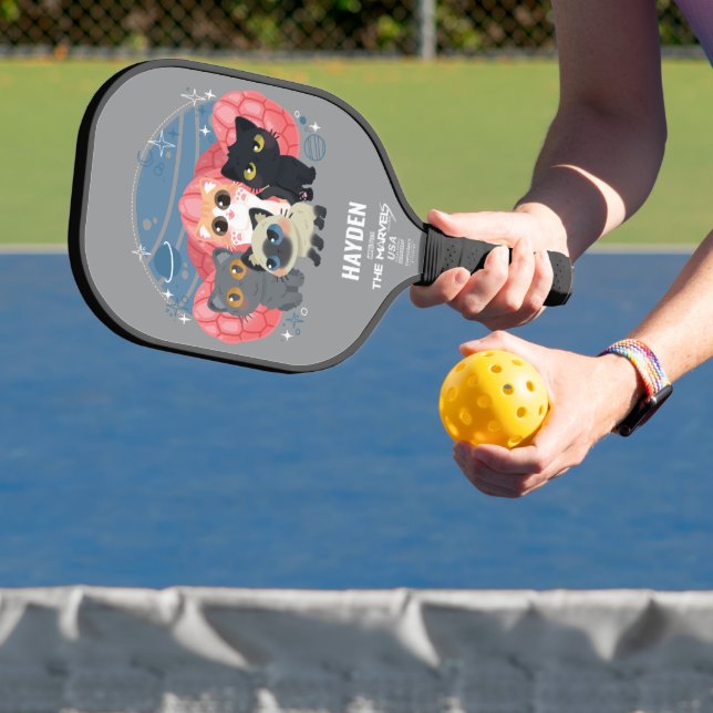 The Marvels Flerkittens Illustration Pickleball Paddle (Insitu)