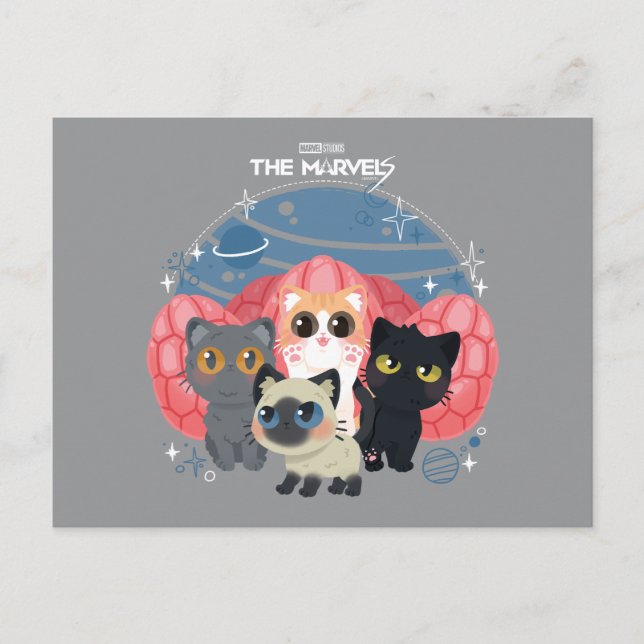 The Marvels Flerkittens Illustration Postcard (Front)