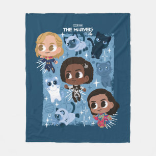 The Marvels Flying With Flerkittens Cartoon Fleece Blanket
