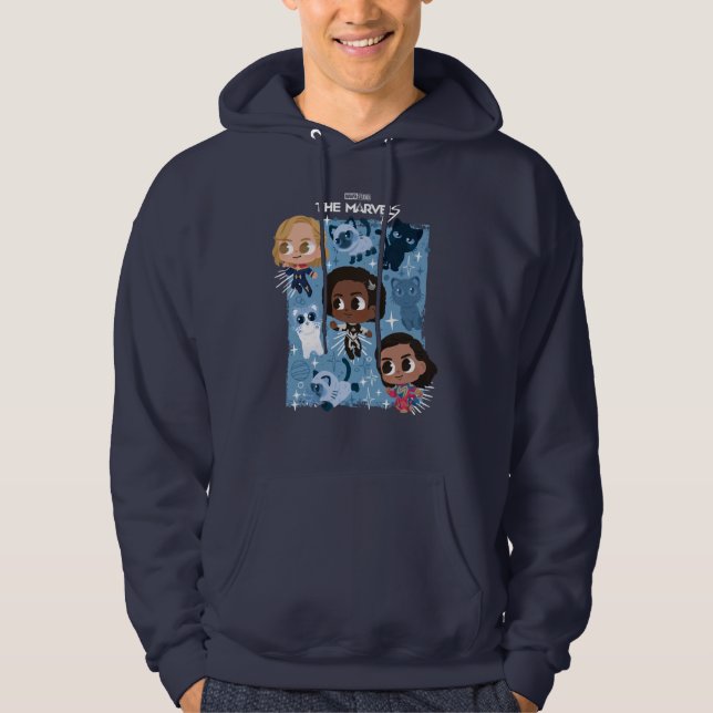 The Marvels Flying With Flerkittens Cartoon Hoodie (Front)