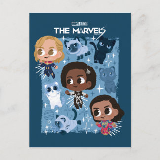 The Marvels Flying With Flerkittens Cartoon Postcard