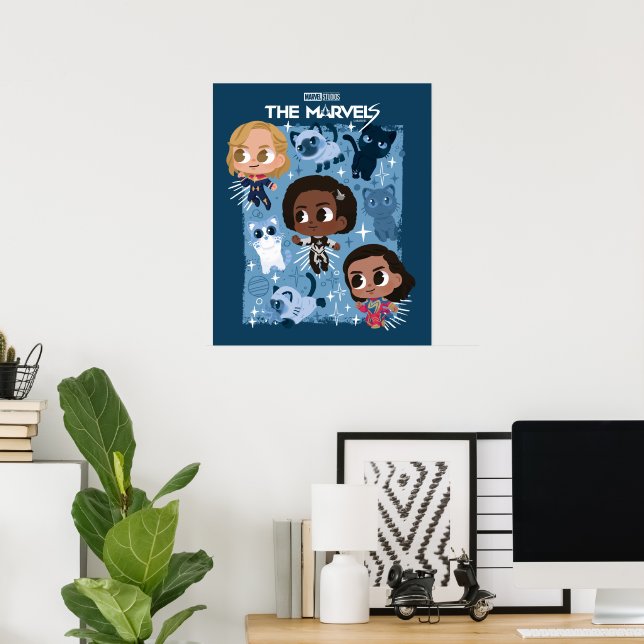 The Marvels Flying With Flerkittens Cartoon Poster (Home Office)