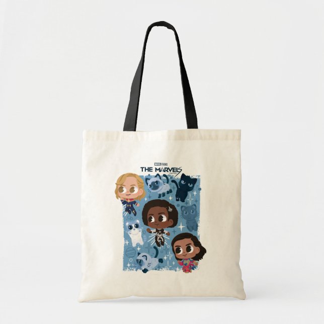 The Marvels Flying With Flerkittens Cartoon Tote Bag (Front)