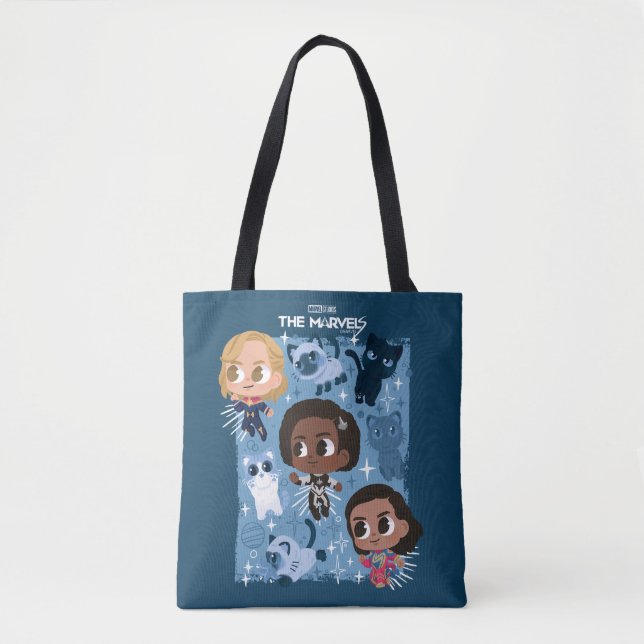 The Marvels Flying With Flerkittens Cartoon Tote Bag (Front)