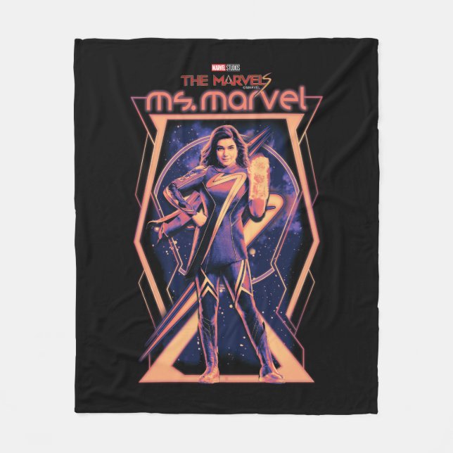 The Marvels Ms. Marvel Character Graphic Fleece Blanket (Front)