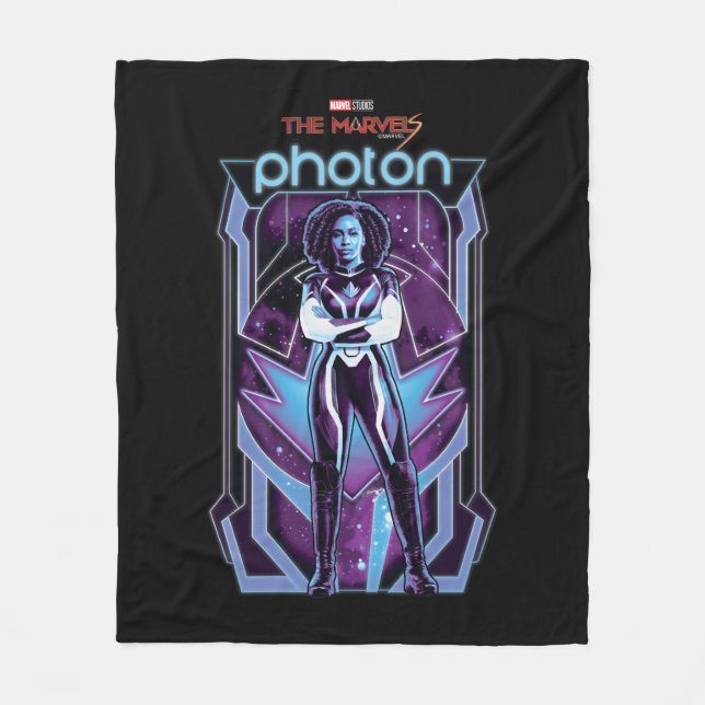 The Marvels Photon Character Badge Fleece Blanket (Front)