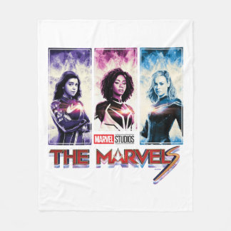 The Marvels Tri-Colour Panel Logo Badge Fleece Blanket