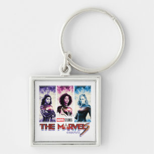 The Marvels Tri-Colour Panel Logo Badge Keychain