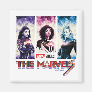 The Marvels Tri-Colour Panel Logo Badge Magnet