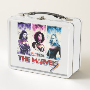 The Marvels Tri-Colour Panel Logo Badge Metal Lunch Box