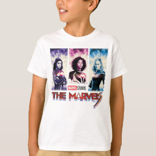 The Marvels Tri-Colour Panel Logo Badge T-Shirt
