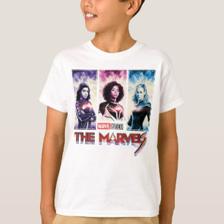 The Marvels Tri-Colour Panel Logo Badge T-Shirt