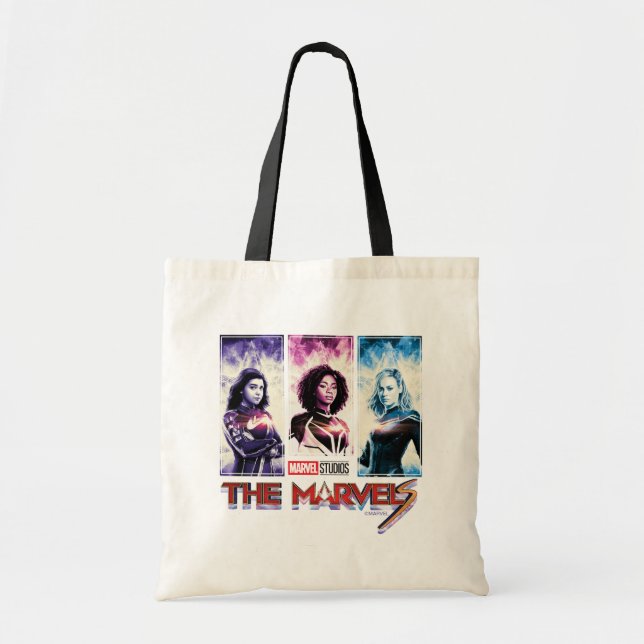 The Marvels Tri-Colour Panel Logo Badge Tote Bag (Front)