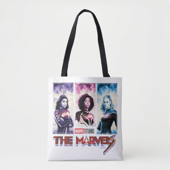 The Marvels Tri-Colour Panel Logo Badge Tote Bag (Front)