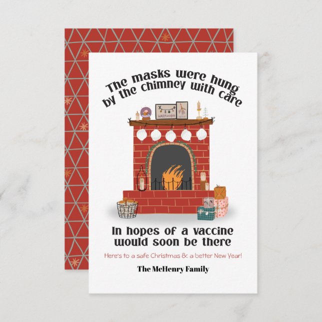 The Masks were hung by the Chimney with care Invitation (Front/Back)