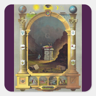 The Masonic Chart Square Sticker