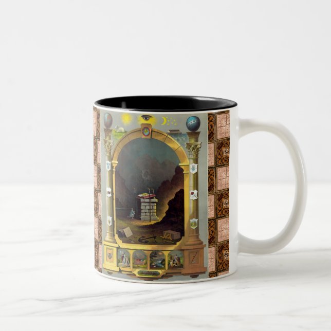 The Masonic Chart Two-Tone Coffee Mug (Right)