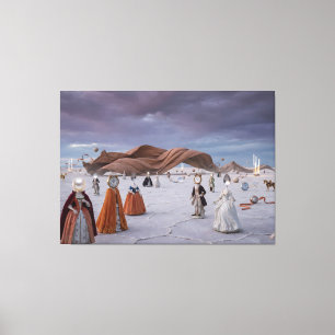 The Masquerade of Time: A Surreal Baroque Dream Canvas Print