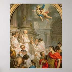 The Mass of St. Basil (oil on canvas) Poster