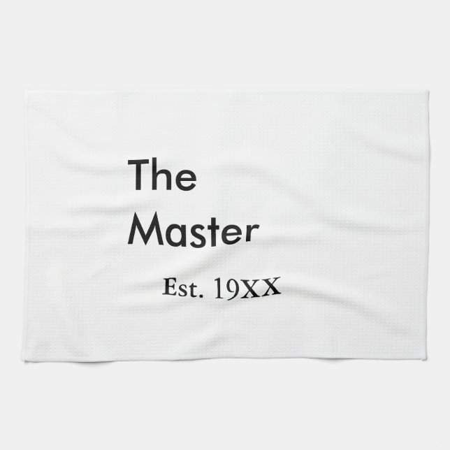 The Master boss name est year date man king title Kitchen Towel (Horizontal)