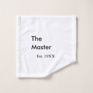 The Master boss name est year date man king title Wash Cloth