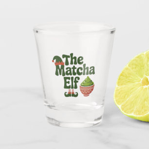 The Matcha Elf Funny Christmas Matcha Drink Lovers Shot Glass