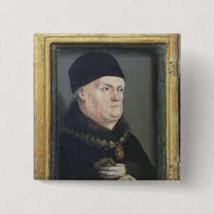 The Matheron Diptych: Portrait of Rene I 2 Inch Square Button