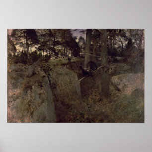 The Mating of the Capercaillies, 1888 Poster