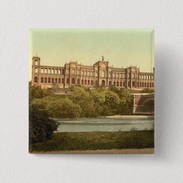 The Maximillianeum, Munich, Bavaria, Germany 2 Inch Square Button (Front)