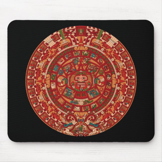 The Mayan (Aztec) Calendar Wheel Mouse Pad (Front)