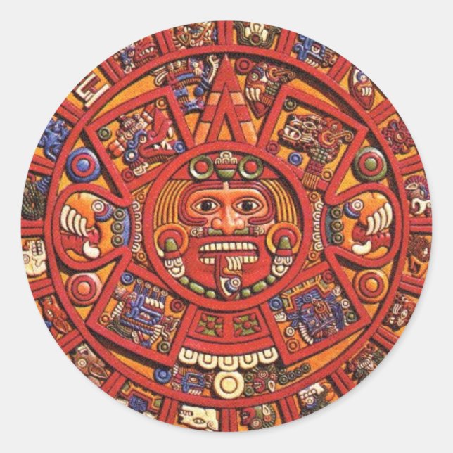 The Mayan Calendar Classic Round Sticker (Front)