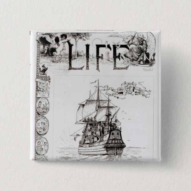 The Mayflower, front cover from 'Life' 2 Inch Square Button (Front)