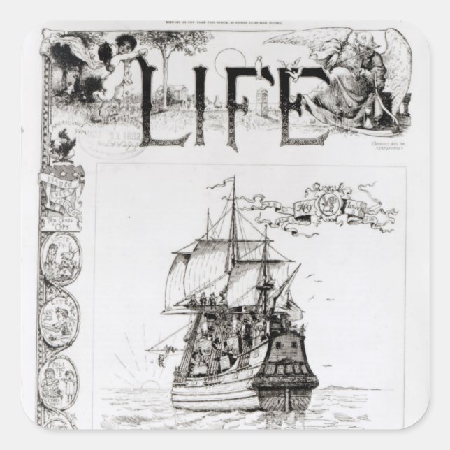 The Mayflower, front cover from 'Life' Square Sticker (Front)