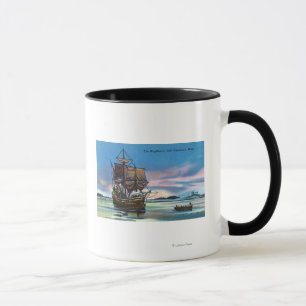 The Mayflower Landing in 1620 Scene Mug