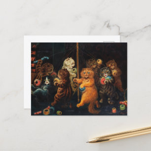 The Maypole by Louis Wain Holiday Postcard