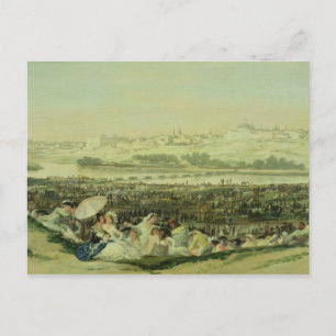 The Meadow at San Isidro, 1788 (oil on canvas) Postcard