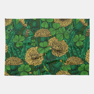 The meadow in green and yellow kitchen towel