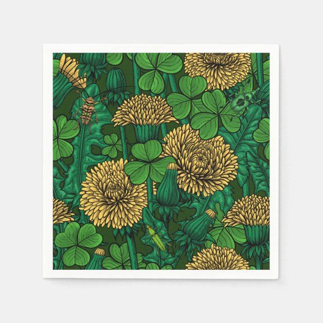 The meadow in green and yellow napkin (Front)