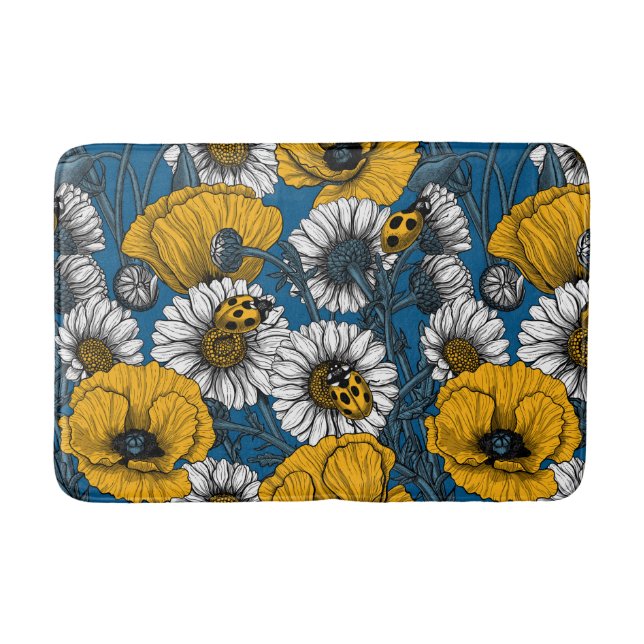 The meadow in yellow and blue bath mat (Front)