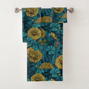 The meadow in yellow and blue bath towel set