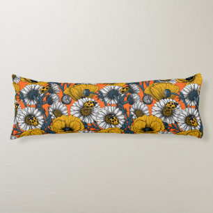 The meadow in yellow and blue body pillow