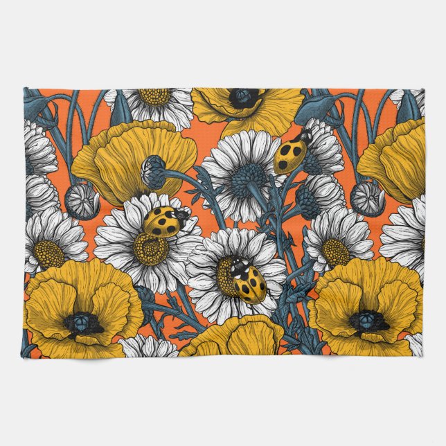 The meadow in yellow and blue kitchen towel (Horizontal)