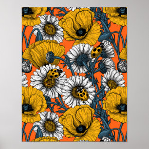 The meadow in yellow and blue poster