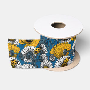 The meadow in yellow and blue satin ribbon