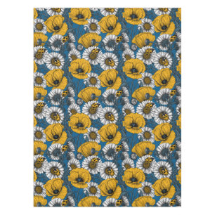 The meadow in yellow and blue tablecloth