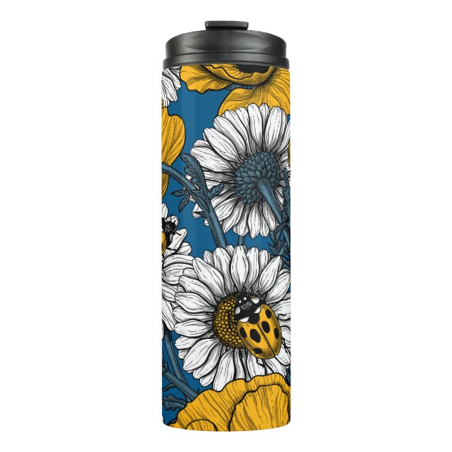 The meadow in yellow and blue thermal tumbler (Front)