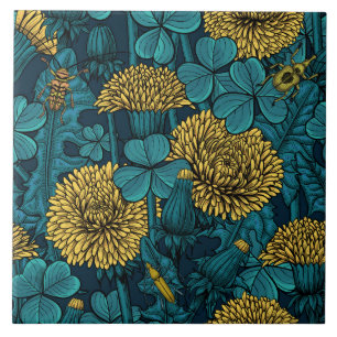 The meadow in yellow and blue tile